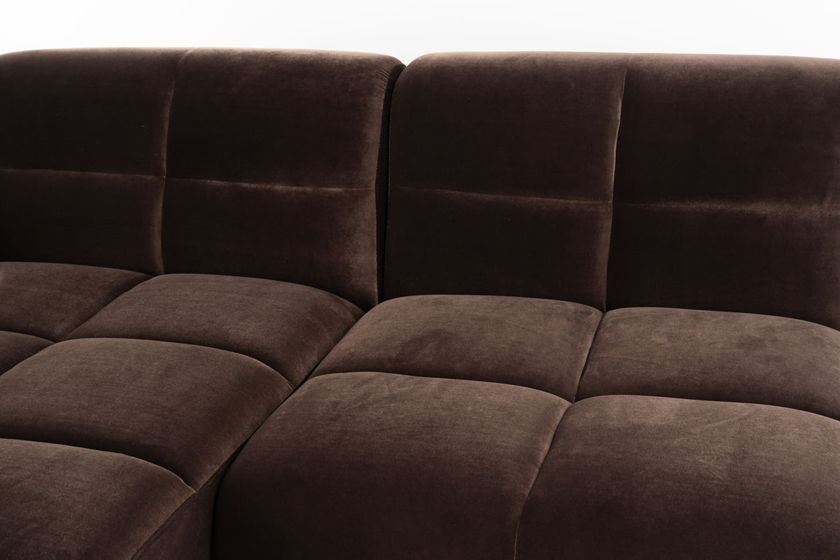 Zuiver Hazel 6-zitsbank Chaise Longue links Bruin