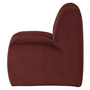 WOOOD Mojo eetkamerbank 84 cm met rugleuning velvet Kastanjebruin