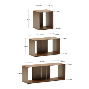 Kave Home Litto kast 9 modulaire planken walnoot