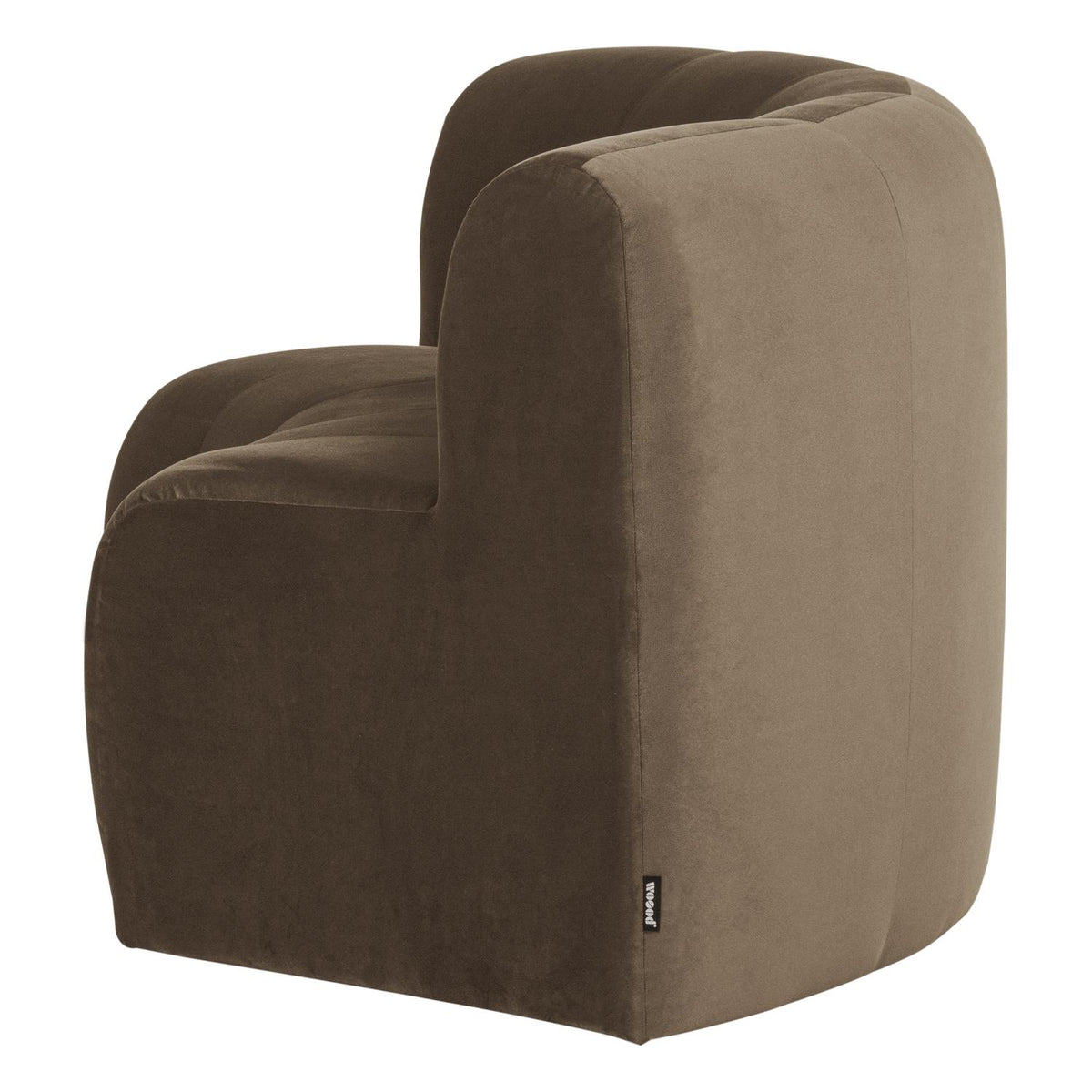 WOOOD Mojo Base eetbank halfronde hoek rugleuning velvet Taupe
