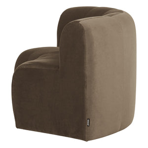 WOOOD Mojo Base eetbank halfronde hoek rugleuning velvet Taupe