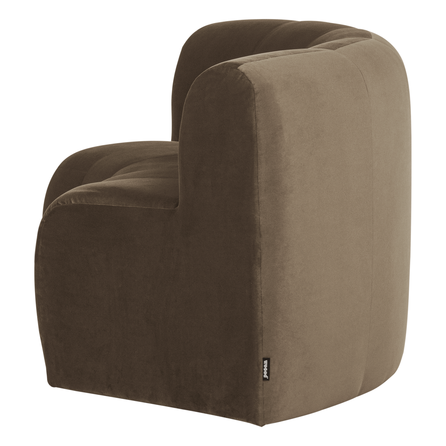 WOOOD Mojo Base eetbank halfronde hoek rugleuning velvet Taupe