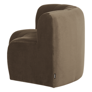 WOOOD Mojo Base eetbank halfronde hoek rugleuning velvet Taupe