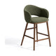 Kave Home Maina barkruk H65 dik chenille Groen walnoot