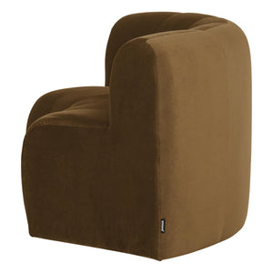 WOOOD Mojo Base eetbank halfronde hoek rugleuning velvet Honinggeel