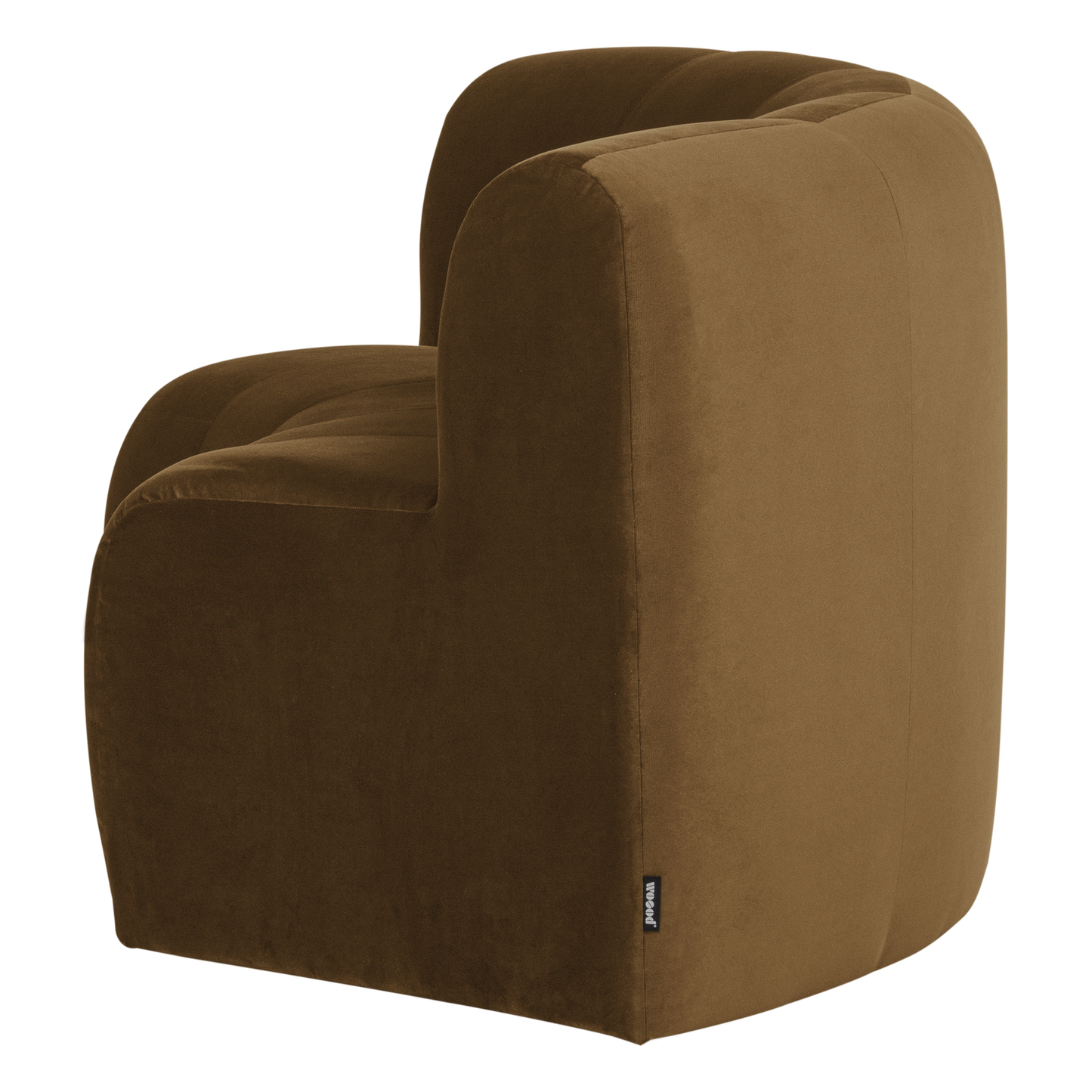 WOOOD Mojo Base eetbank halfronde hoek rugleuning velvet Honinggeel