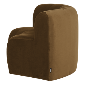 WOOOD Mojo Base eetbank halfronde hoek rugleuning velvet Honinggeel