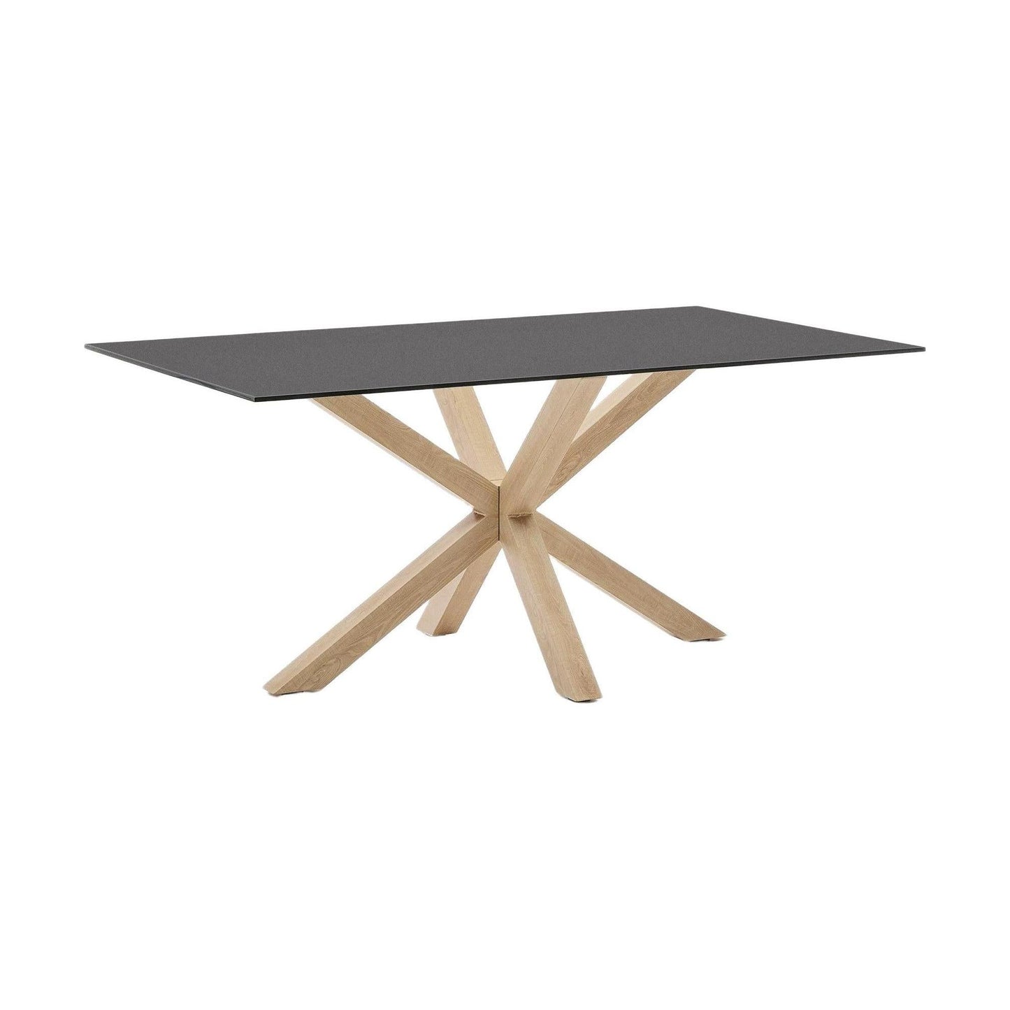 Kave Home Argo eettafel rechthoek 160x90 cm Black/Natural