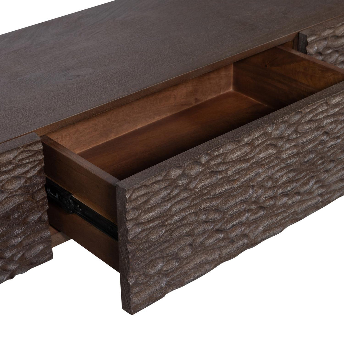 WOOOD Crumble carved tv-meubel Donkerbruin