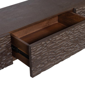 WOOOD Crumble carved tv-meubel Donkerbruin