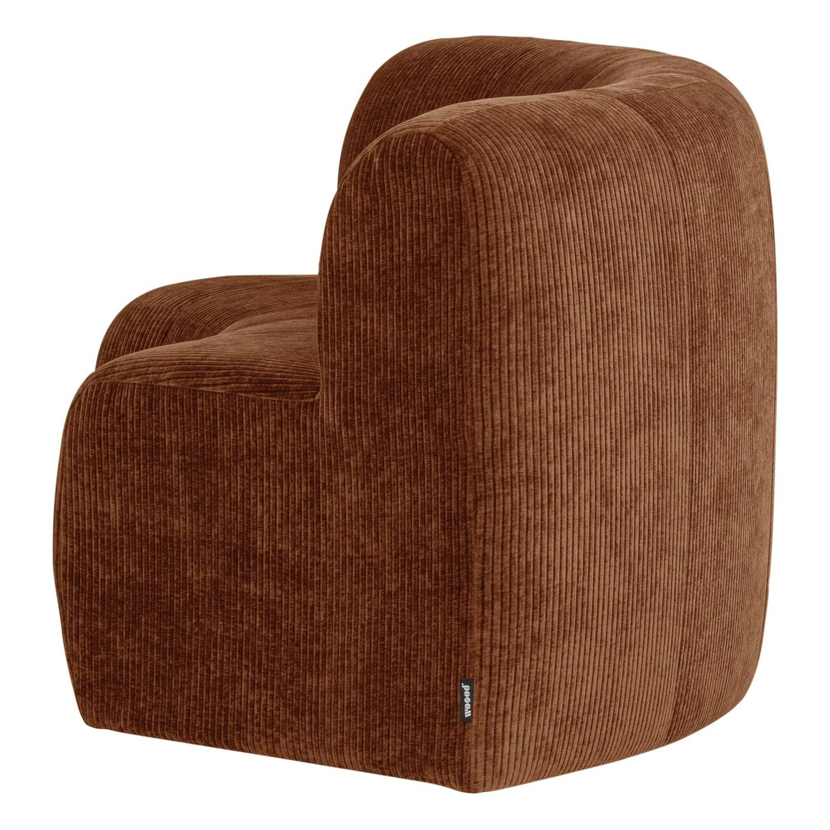 WOOOD Mojo Base eetbank halfronde hoek rugleuning rib Roestbruin