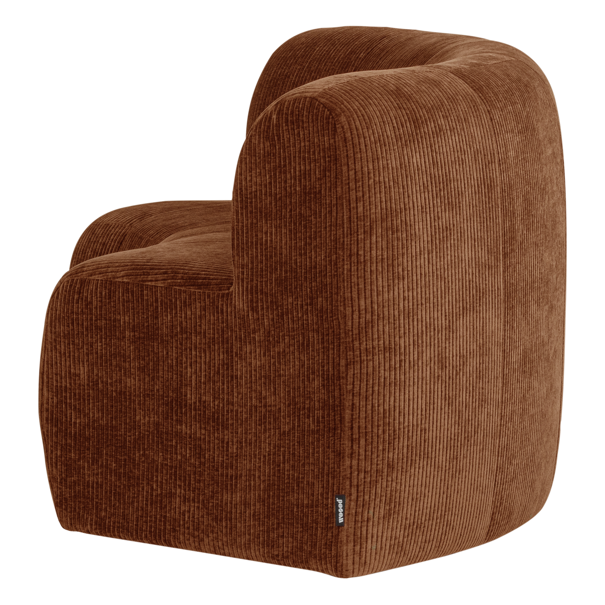 WOOOD Mojo Base eetbank halfronde hoek rugleuning rib Roestbruin