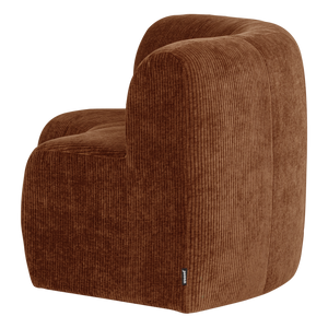 WOOOD Mojo Base eetbank halfronde hoek rugleuning rib Roestbruin