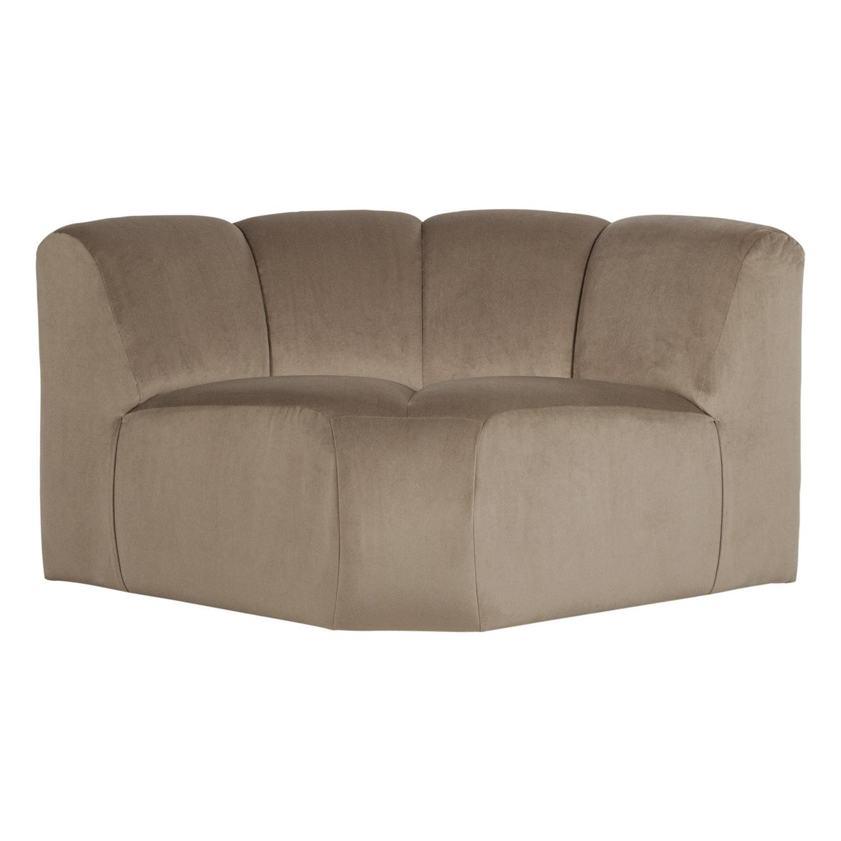 WOOOD Mojo bank hoekelement rond velvet Khaki