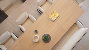 Mobitec Float T0100 eettafel rechthoek 200x100 cm mat gelakt eiken poot zwart