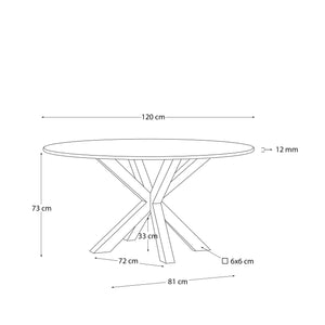 Kave Home Argo eettafel rond Ø119 cm Clear/Natural
