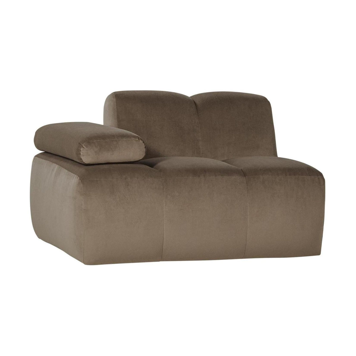 WOOOD Mojo 1-zits bank arm links velvet Taupe