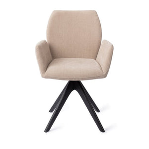 Jesper Home Misaki eetkamerstoel Sand Strand revolve oak black