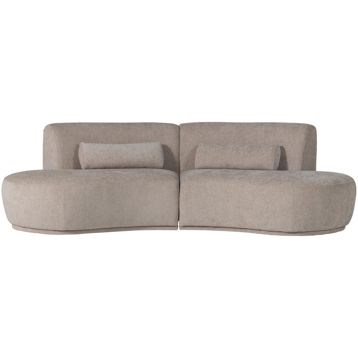 WOOOD Batavier 4-zits bank halfrond velvet Zand Melange