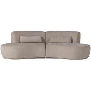 WOOOD Batavier 4-zits bank halfrond velvet Zand Melange