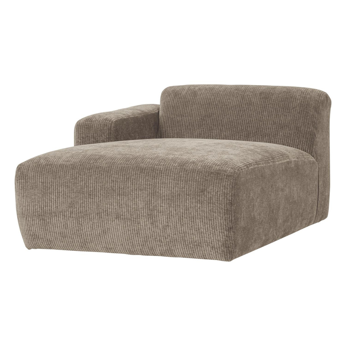 WOOOD Mojo Base chaise longue bank arm links rib Donkerzand