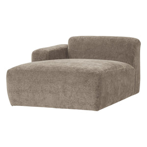WOOOD Mojo Base chaise longue bank arm links rib Donkerzand