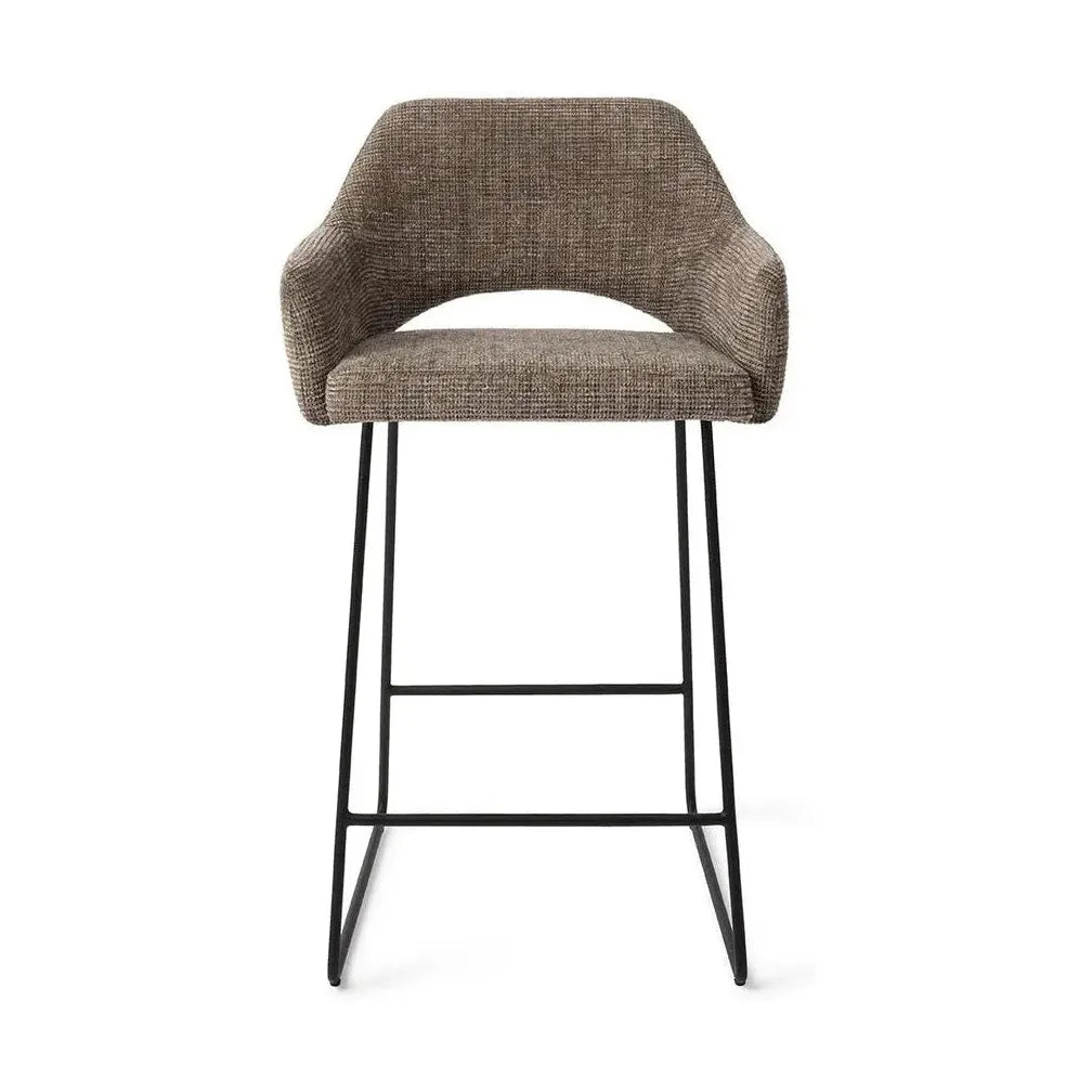 Jesper Home Yanai barkruk H65 Checked Chestnut slide black