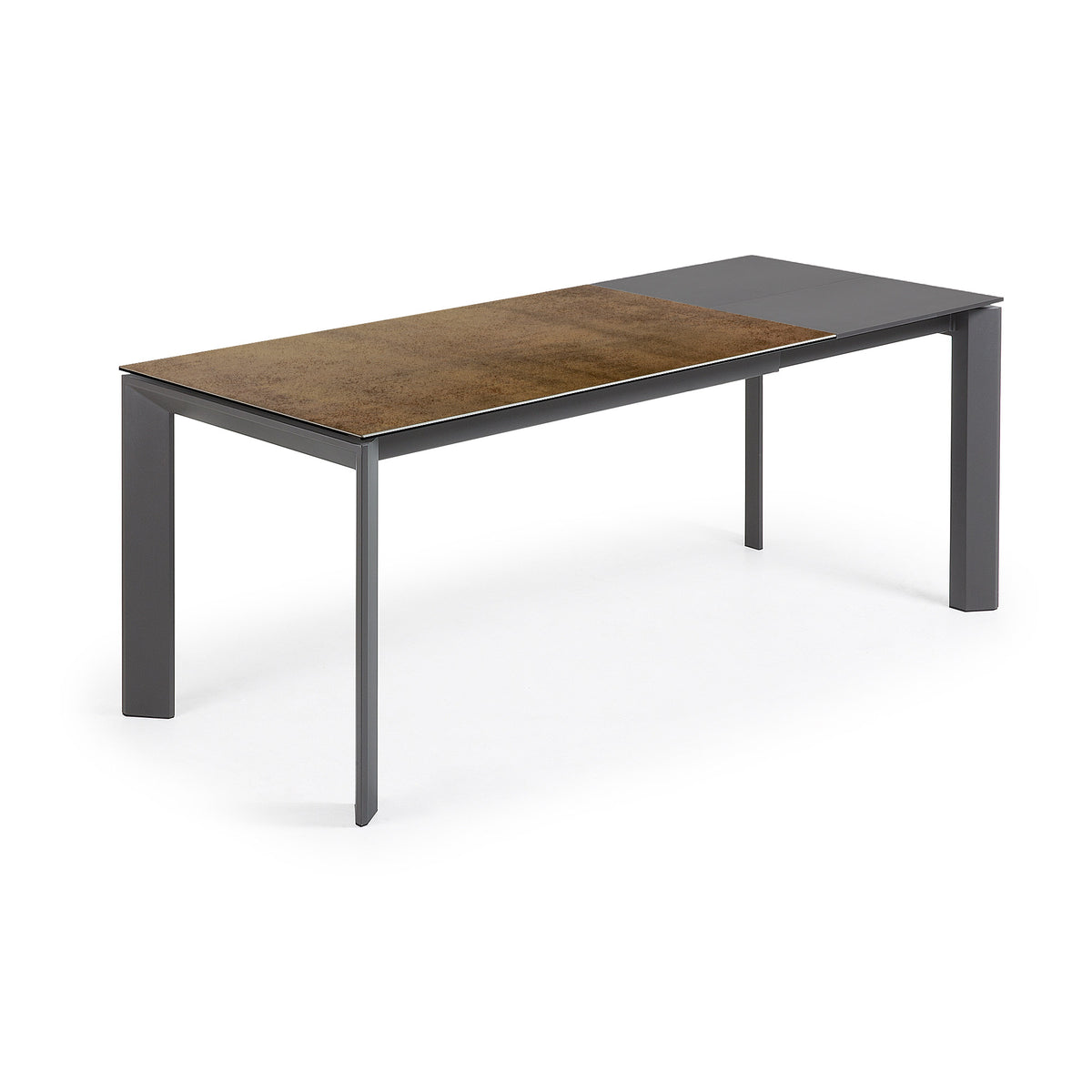 Kave Home Axis eettafel uitschuifbaar 140/200x90 cm Bruin/Grijs