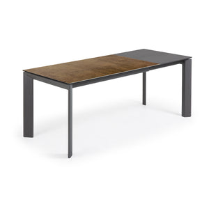 Kave Home Axis eettafel uitschuifbaar 140/200x90 cm Bruin/Grijs