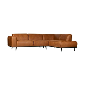 WOOOD Statement hoekbank rechts Ecoleer Cognac