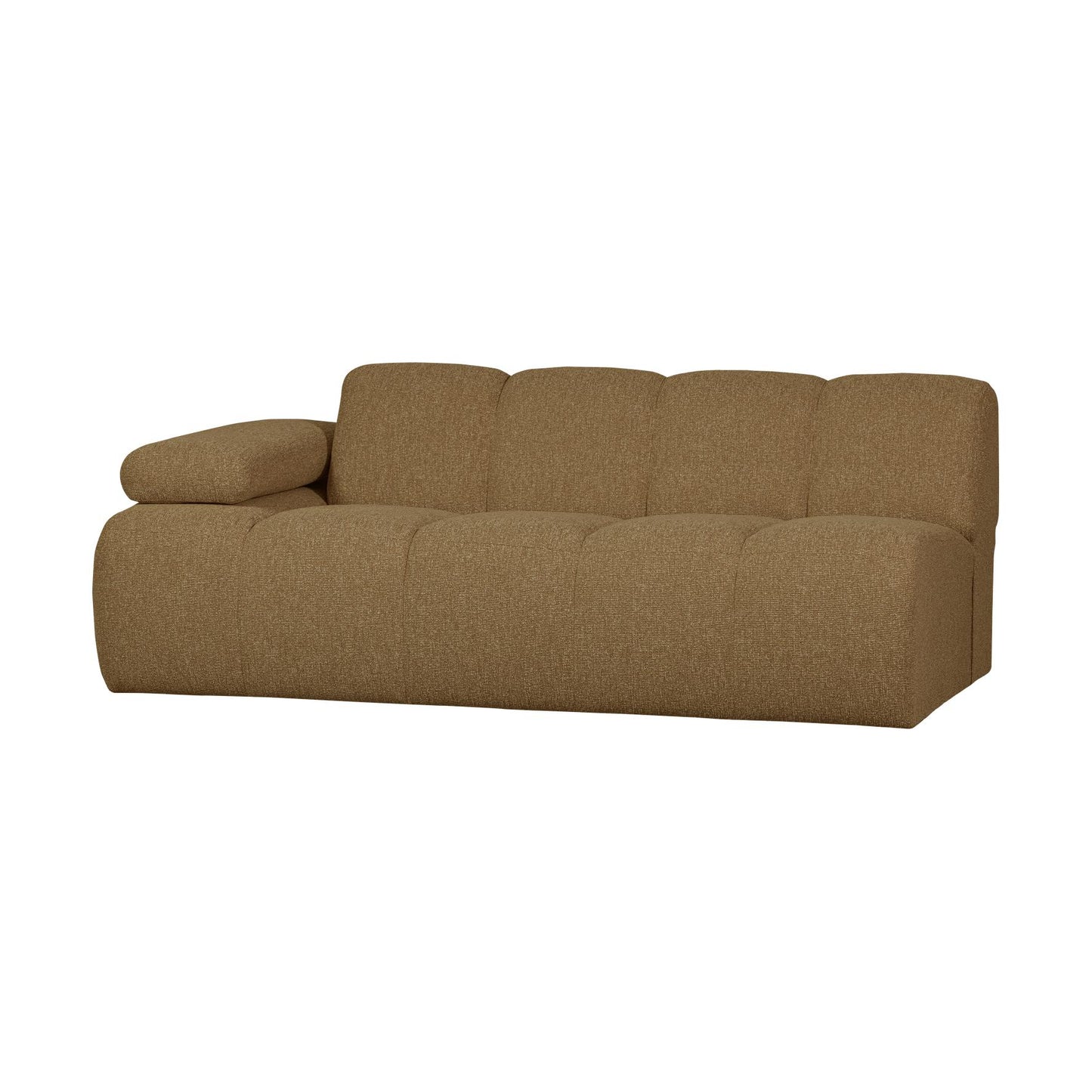 WOOOD Mojo 2-zits bank arm links bouclé Geel/Bruin Melange