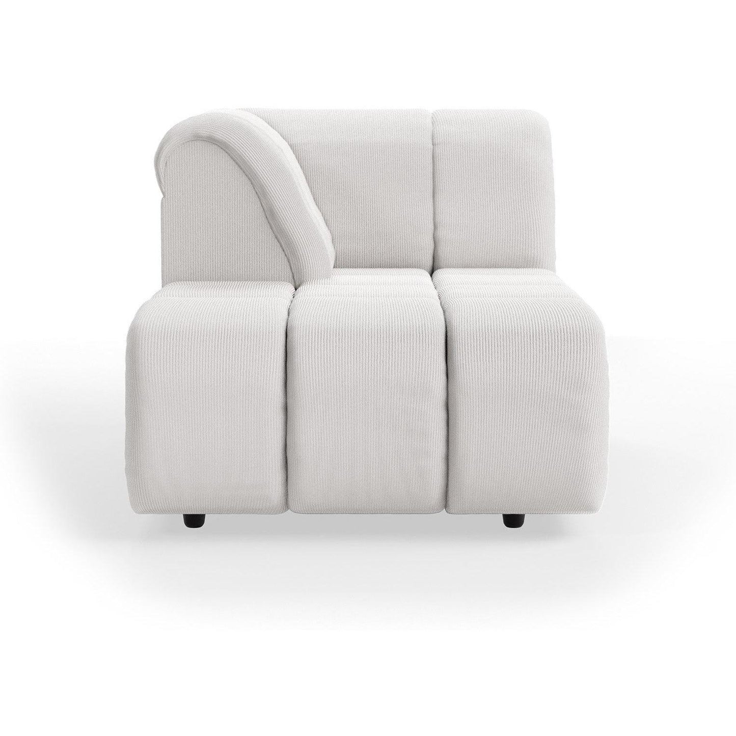 HKliving Wave bank left divan Corduroy Rib Cream