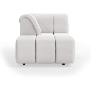 HKliving Wave bank left divan Corduroy Rib Cream
