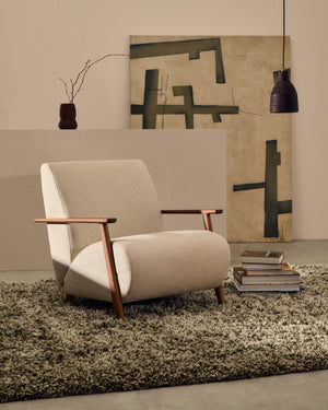 Kave Home Meghan fauteuil Pearl walnoot