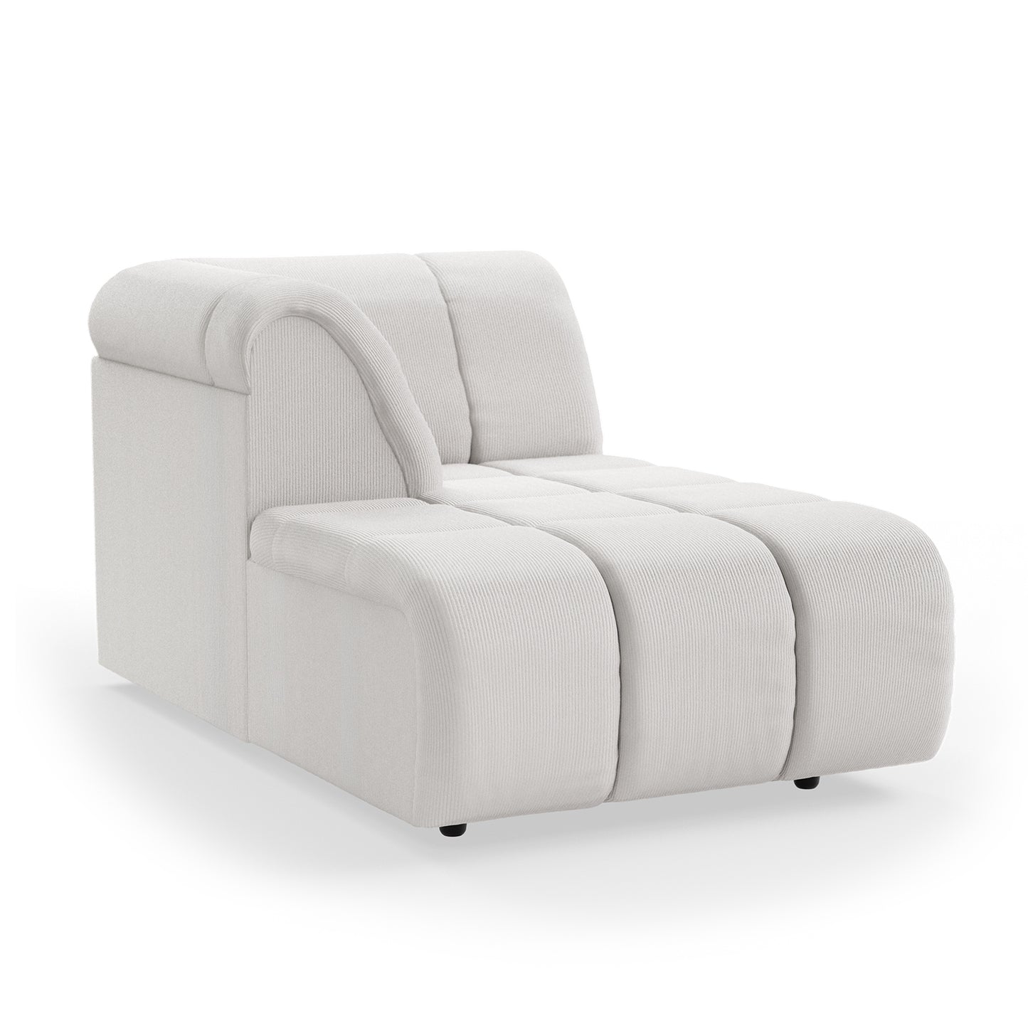HKliving Wave bank left divan Corduroy Rib Cream