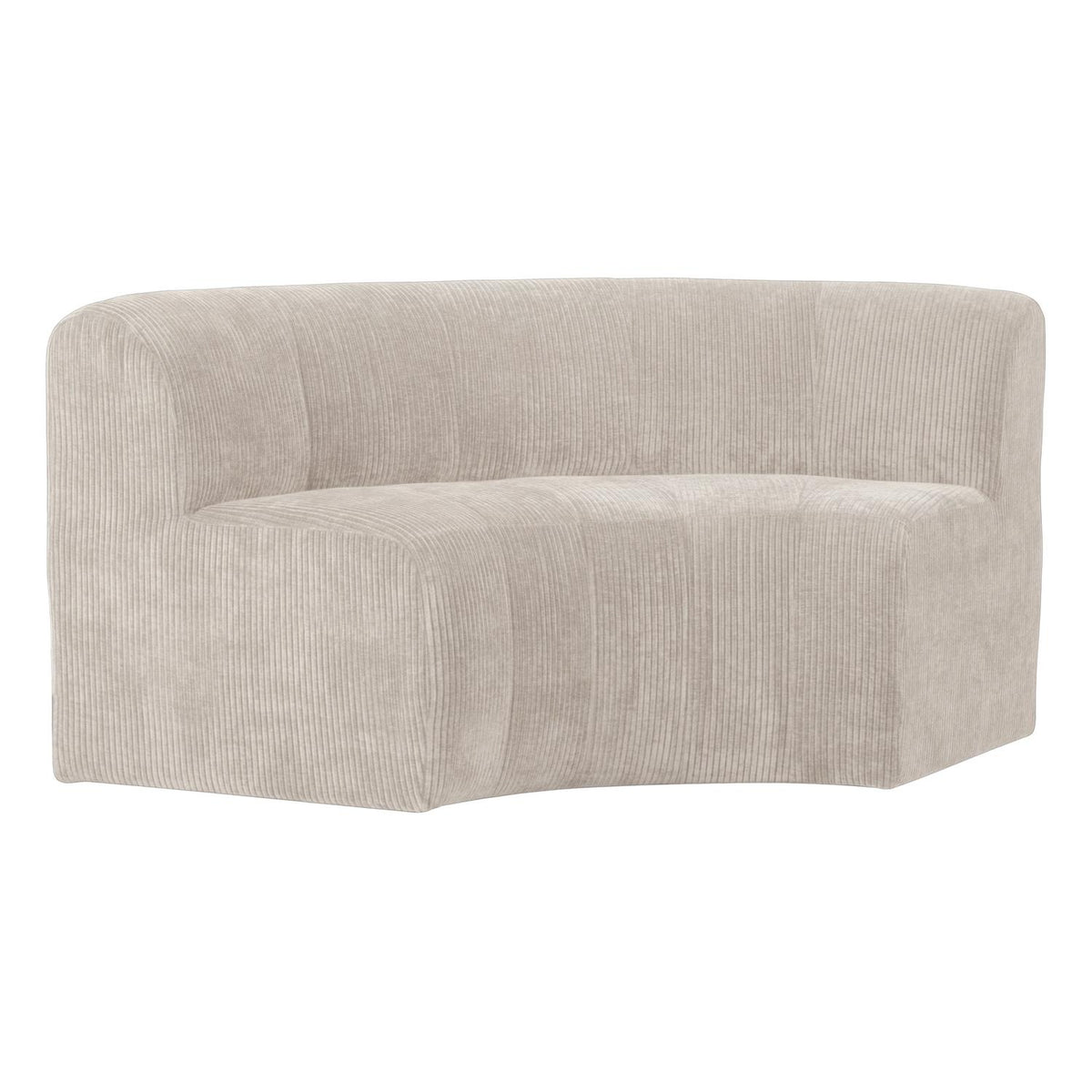 WOOOD Mojo Base eetbank halfronde hoek rugleuning rib Ecru