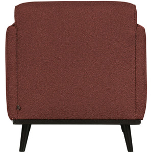 WOOOD Statement fauteuil met arm Bouclé Kastanjebruin