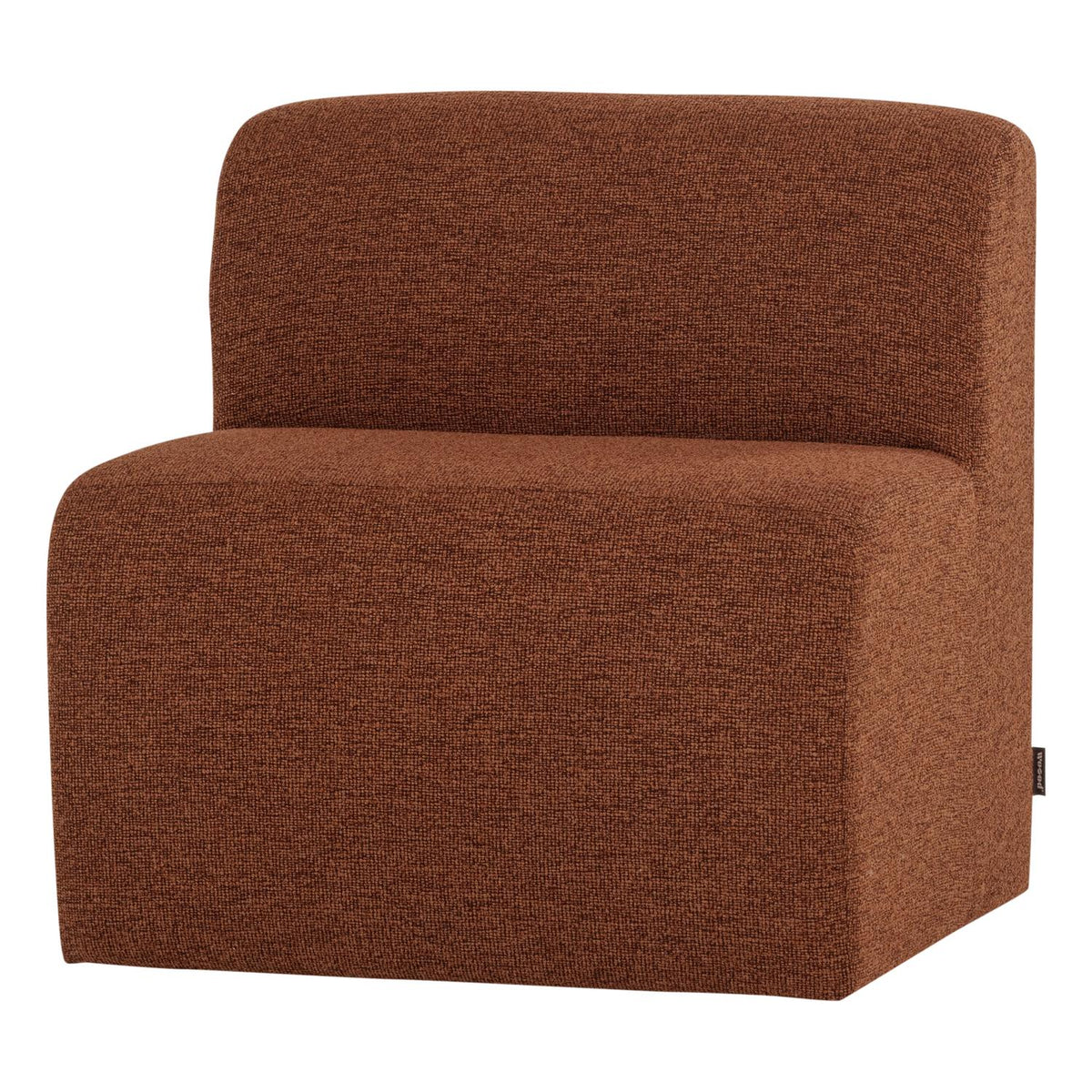 WOOOD Mojo Base eetkamerbank 84 cm met rugleuning bouclé Roestbruin