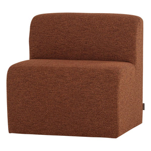 WOOOD Mojo Base eetkamerbank 84 cm met rugleuning bouclé Roestbruin
