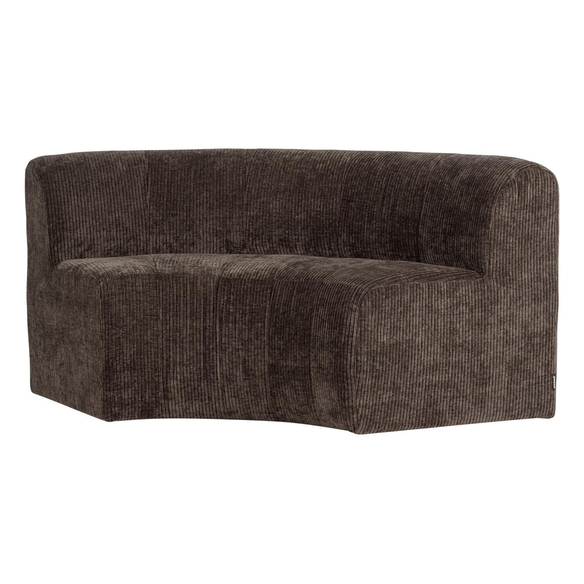 WOOOD Mojo Base eetbank halfronde hoek rugleuning rib Bruin