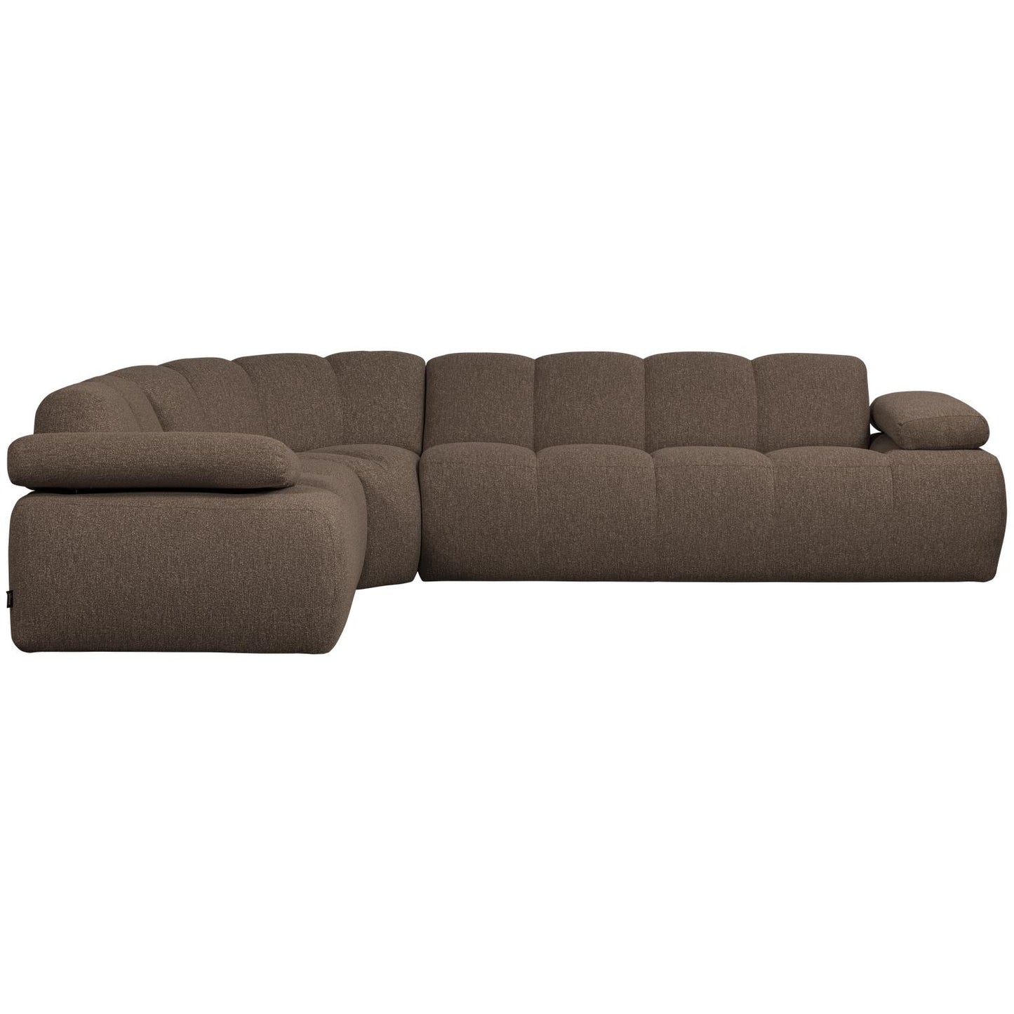 WOOOD Mojo hoekbank links bouclé bruin melange