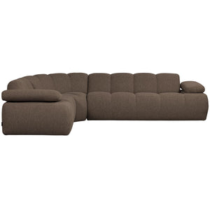 WOOOD Mojo hoekbank links bouclé bruin melange