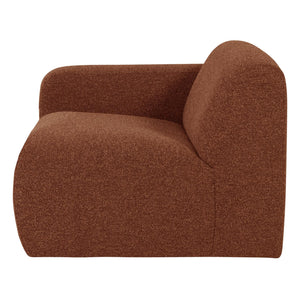 WOOOD Mojo Base 1-zits bank arm links bouclé Roestbruin