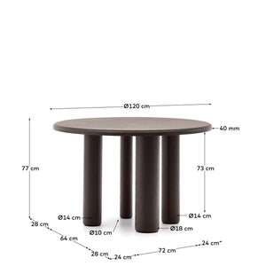 Kave Home Mailen eettafel Ø120 cm Black