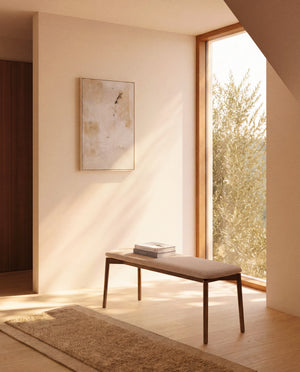 Kave Home Evera eetkamerbank chenille Grey/Brown