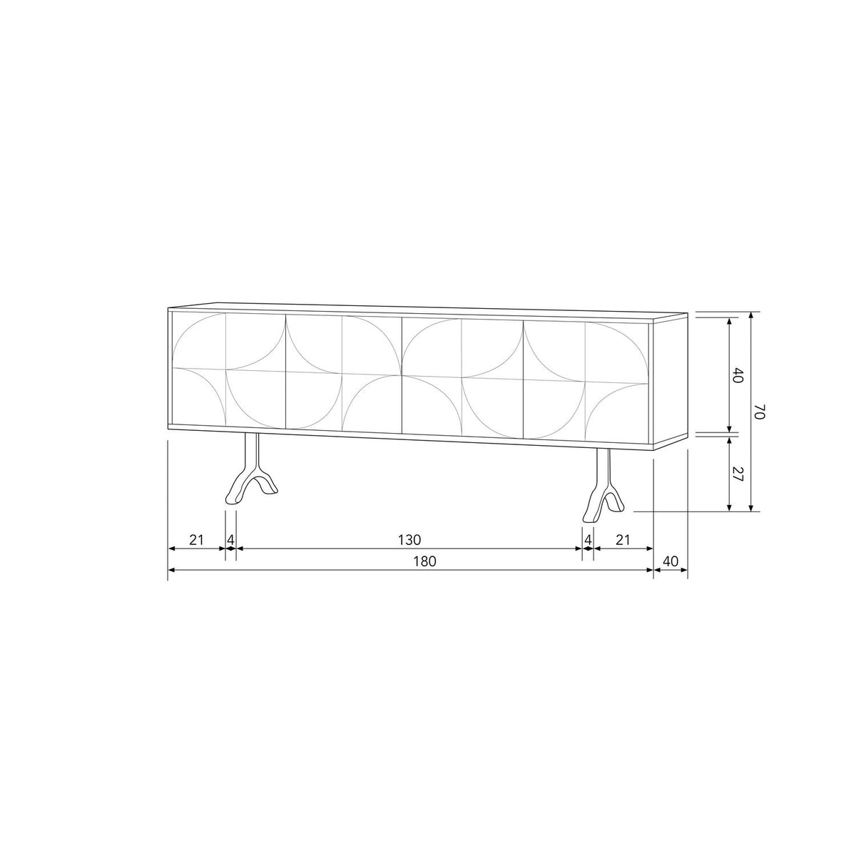 WOOOD Draw dressoir Walnoot
