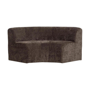 WOOOD Mojo Base eetbank halfronde hoek rugleuning rib Bruin