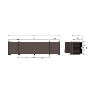 WOOOD Brock tv-meubel 200 cm Middenbruin