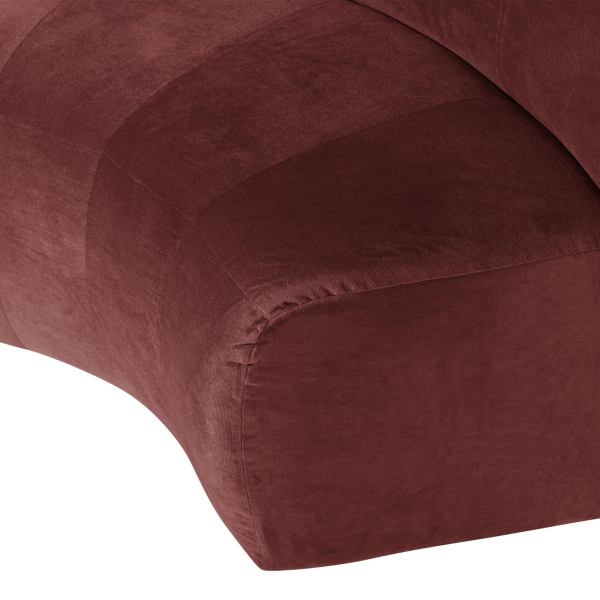 WOOOD Mojo Base eetbank halfronde hoek rugleuning velvet Kastanjebruin