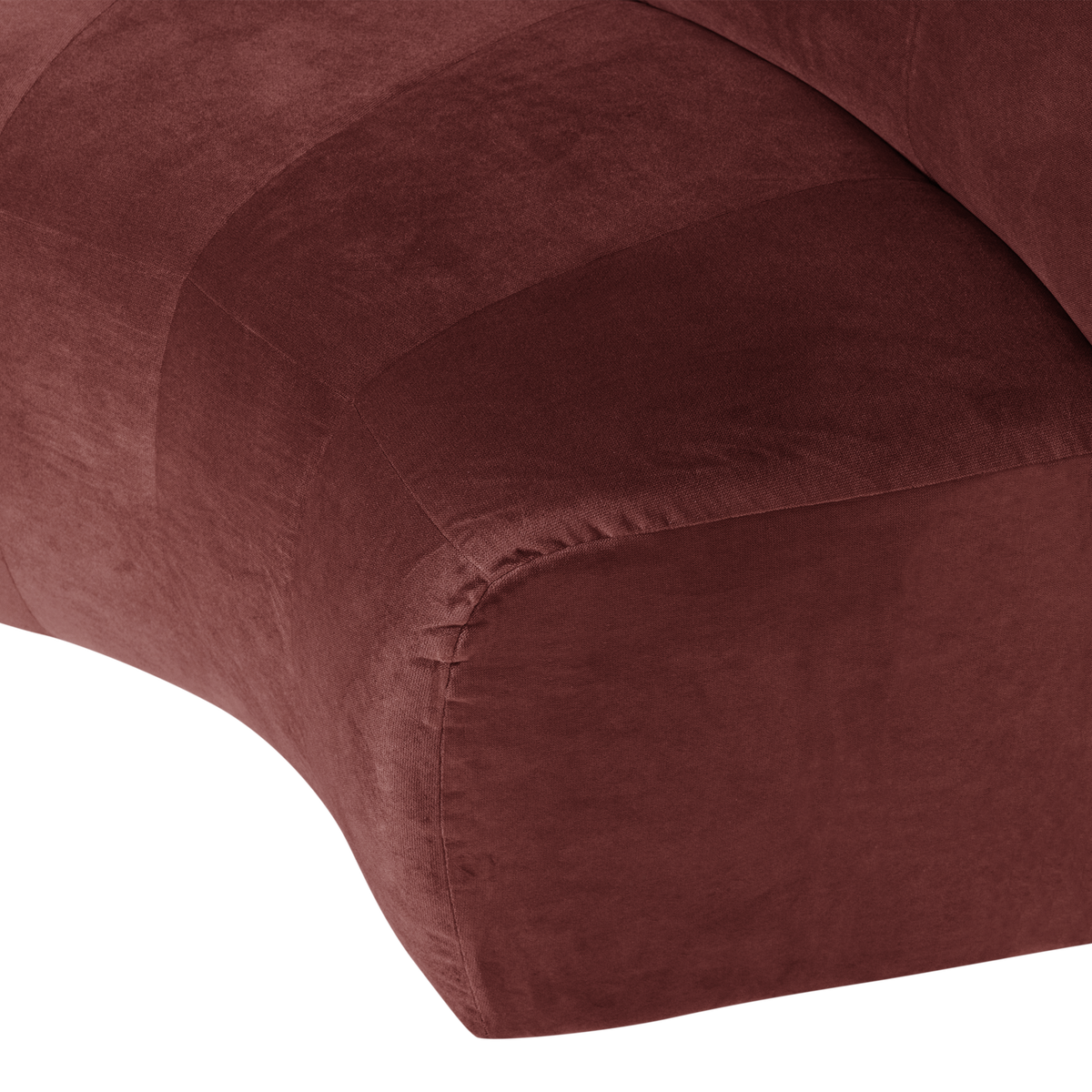 WOOOD Mojo Base eetbank halfronde hoek rugleuning velvet Kastanjebruin